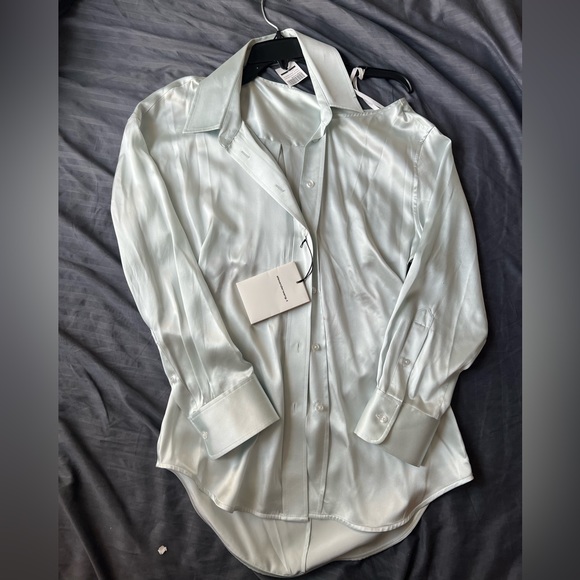 Alexander Wang Blue open back cut out blouse - Picture 3 of 4